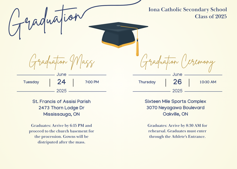 Black and Cream Simple Graduation Invitation