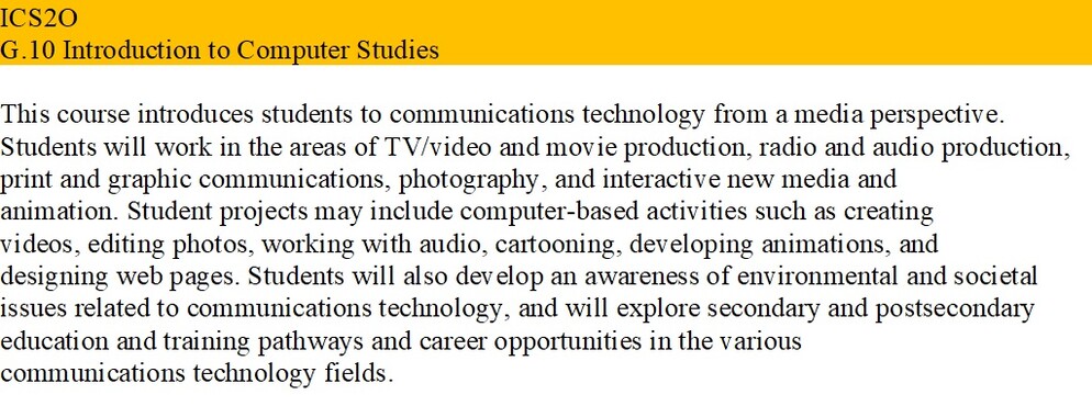 ICS2O course description