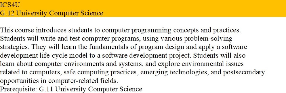 ICS4U course description