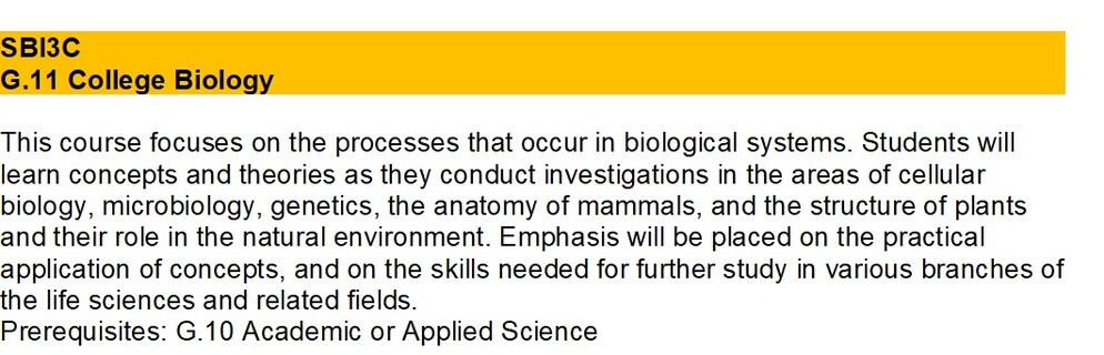 SNC1D course description