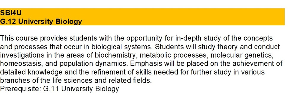 SNC1D course description