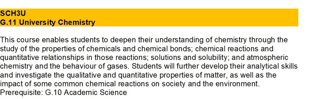 SNC1D course description