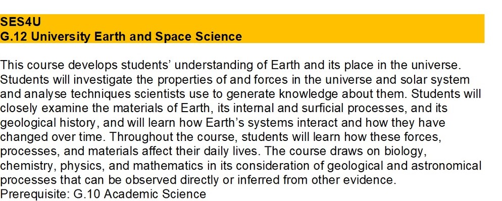 SNC1D course description