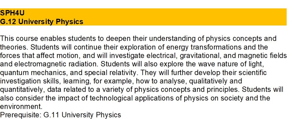 SNC1D course description