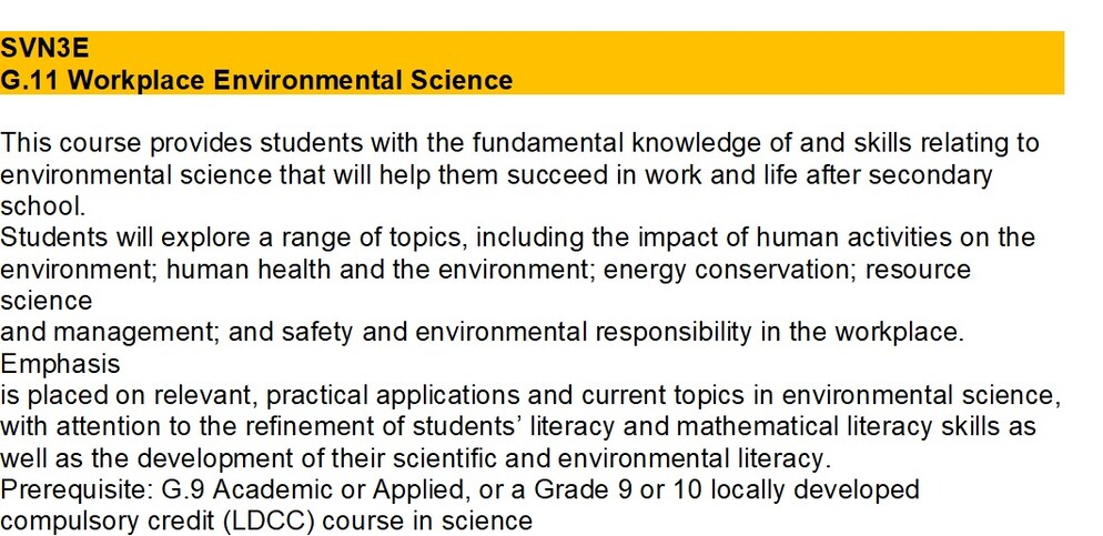 SNC1D course description